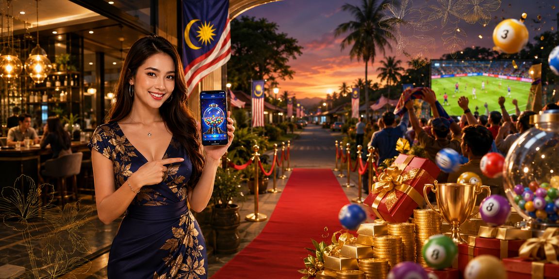 Suasana permainan loteri dan jackpot gaya Malaysia dengan pemain tempatan yang teruja